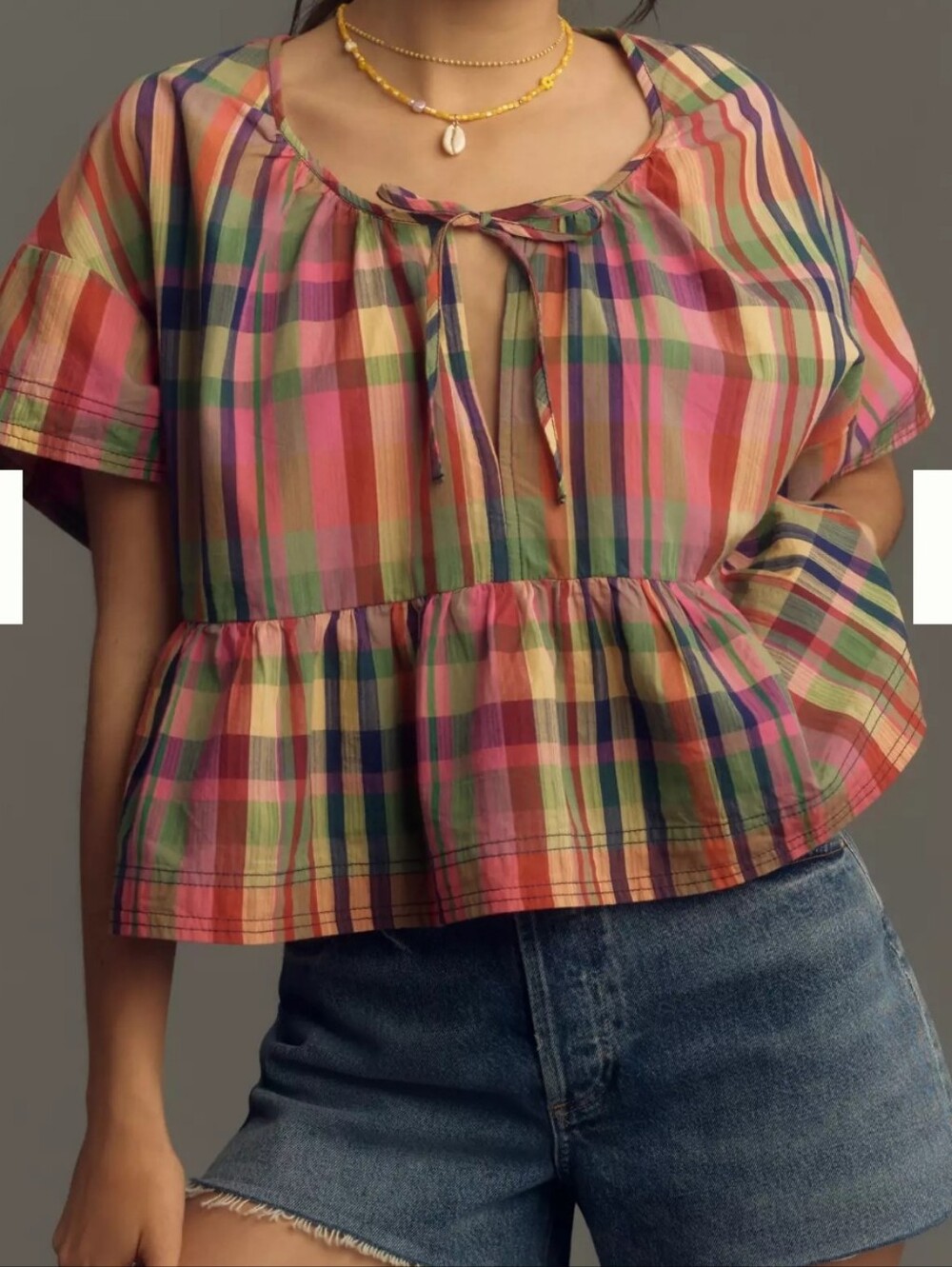 Anthropologie The Tavi Blouse by Pilcro Babydoll Blouse Xs 100%cotton